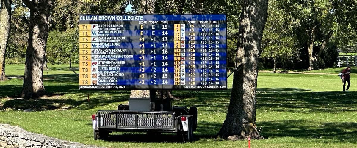 Leaderboards, scoring networks, and show-ready LED for premier golf days